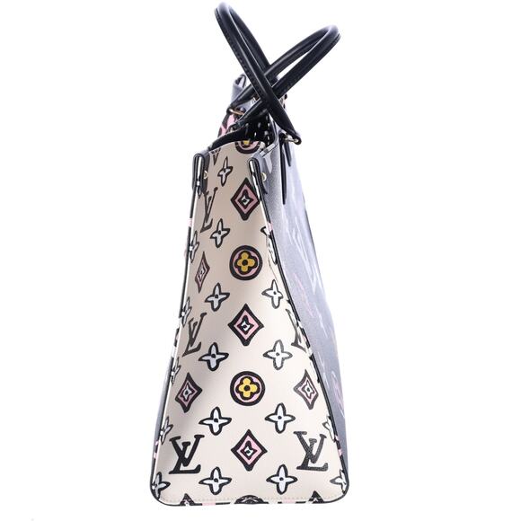 Louis Vuitton Onthego GM Wild at Heart Tote Bag Black Pink Monogram Canvas - Picture 6 of 8